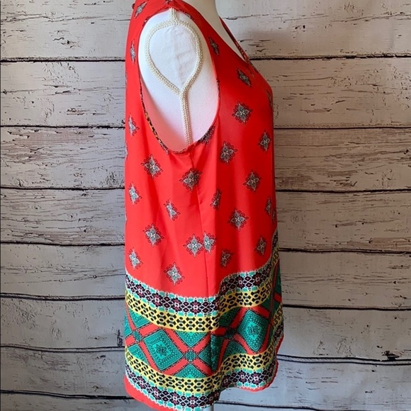 Rachel Kate pink design sleeveless top L - Picture 7 of 9